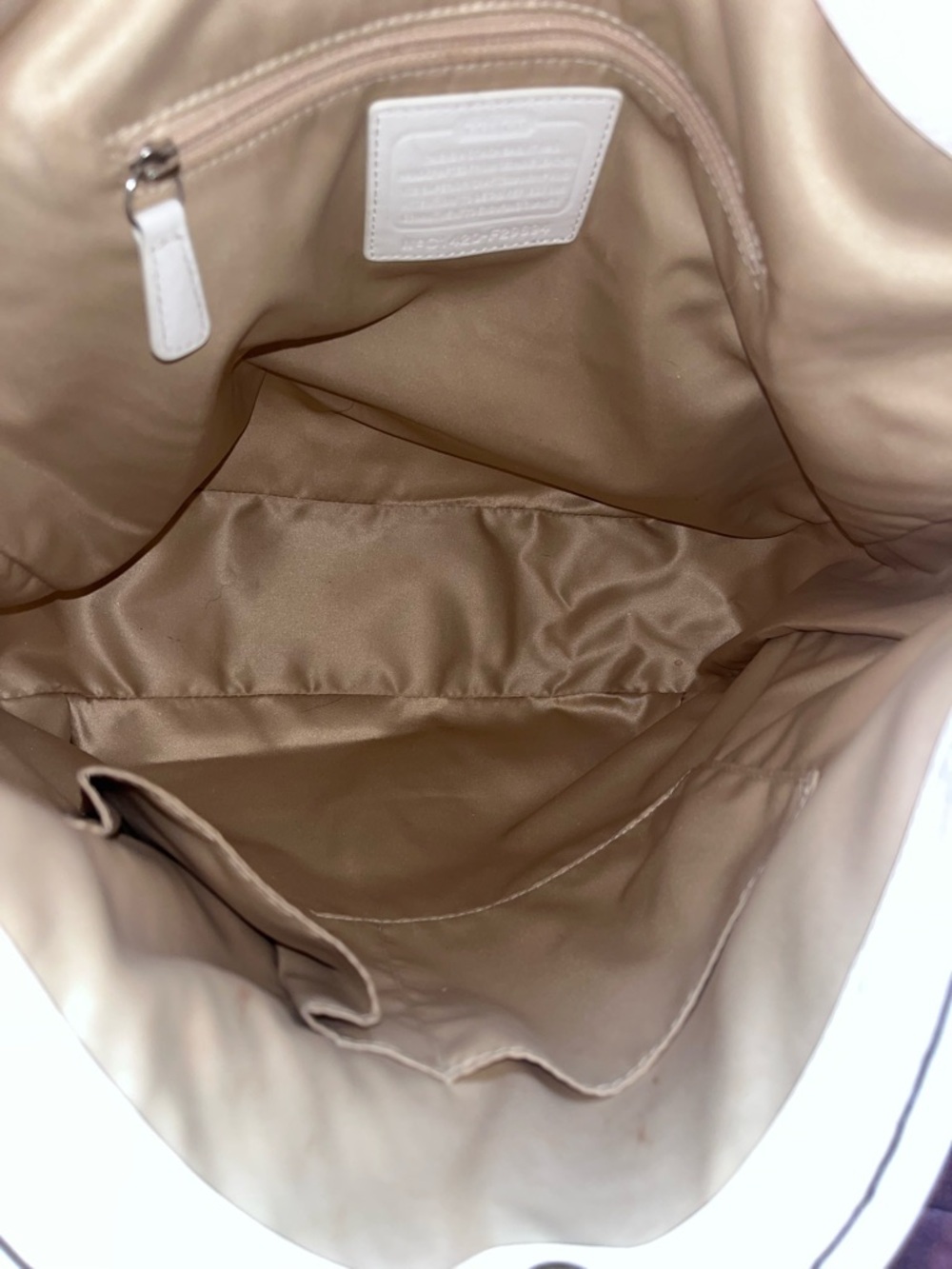 Coach Park Avery White Woven Hobo Shoulder Bag - Picture 11 of 12